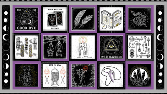 When Stars Align Séance Purple Cotton Quilting Fabric Panel When Stars Align Séance Purple Cotton Quilting Fabric Panel