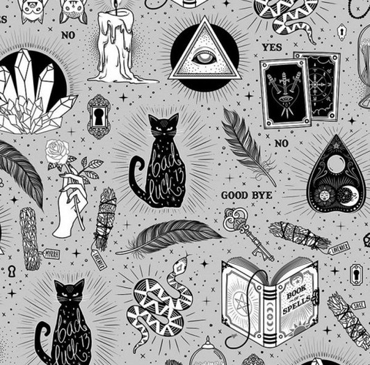 When Stars Align Trust The Universe Grey Cotton Quilting Fabric When Stars Align Trust The Universe Grey Cotton Quilting Fabric