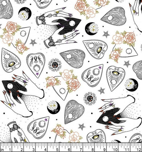 When Stars Align Voices From Beyond White Cotton Quilting Fabric When Stars Align Voices From Beyond White Cotton Quilting Fabric