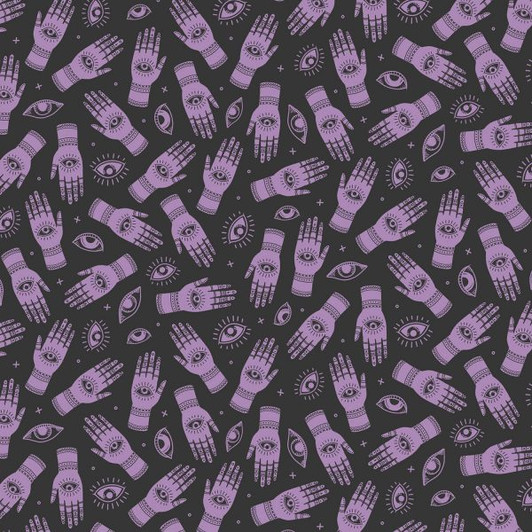 When Stars Align Voices Palmistry Purple Cotton Quilting Fabric When Stars Align Voices Palmistry Purple Cotton Quilting Fabric