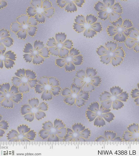 Niwa Floral Small Flowers Light Blue Metallic Highlights Cotton Quilting Fabric Niwa Floral Small Flowers Light Blue Metallic Highlights Cotton Quilting Fabric
