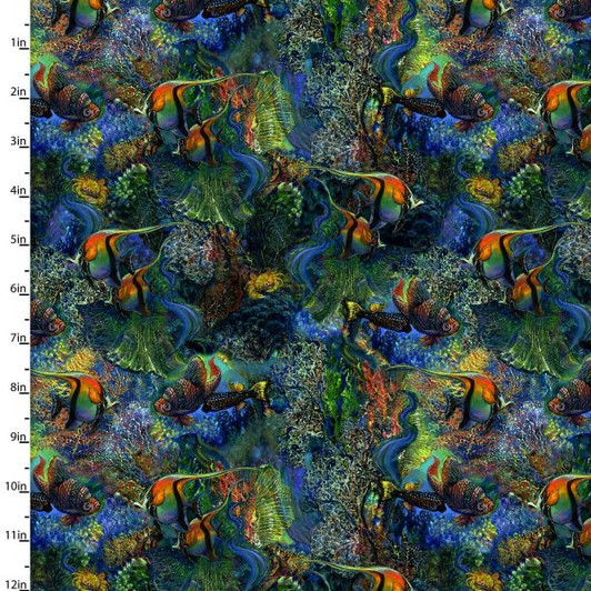 Call of the Sea Fish Multi 17989-MLT Cotton Quilting Fabric Call of the Sea Fish Multi 17989-MLT Cotton Quilting Fabric