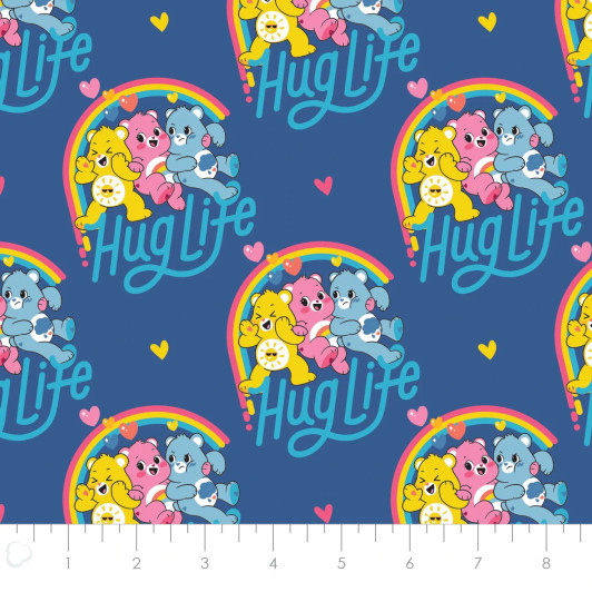 Care Bears Believe Hug Life Navy Cotton Quilting Fabric Care Bears Believe Hug Life Navy Cotton Quilting Fabric