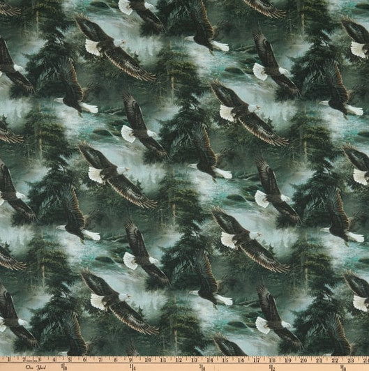 All He Surveys Eagles Allover Scenic Cotton Quilting Fabric All He Surveys Eagles Allover Scenic Cotton Quilting Fabric
