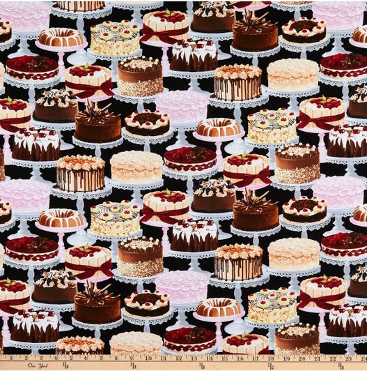 Chocolate Lover Sweet Tooth let Them Eat Cakes Cotton Quilting Fabric
