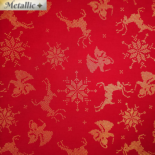 Christmas Holiday Joy Jolly Christmas Red Metallic Cotton Quilting Fabric Christmas Holiday Joy Jolly Christmas Red Metallic Cotton Quilting Fabric