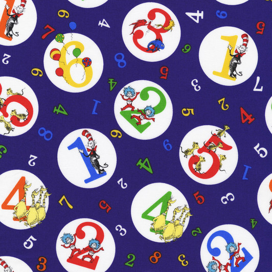 Seuss 123 Concord Grape Cotton Quilting Fabric Seuss 123 Concord Grape Cotton Quilting Fabric