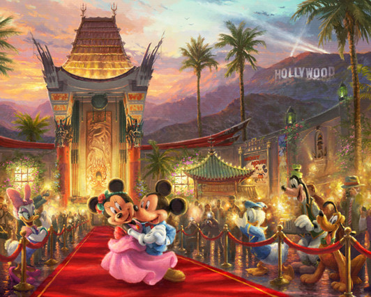 Disney Mickey and Minnie Mouse Dreams in Hollywood Cotton Quilting Fabric Panel Disney Mickey and Minnie Mouse Dreams in Hollywood Cotton Quilting Fabric Panel