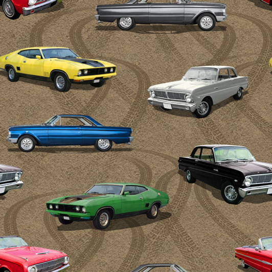 Vintage Vehicles Falcons Gravel Allover 1043X Cotton Quilting Fabric Vintage Vehicles Falcons Gravel Allover 1043X Cotton Quilting Fabric