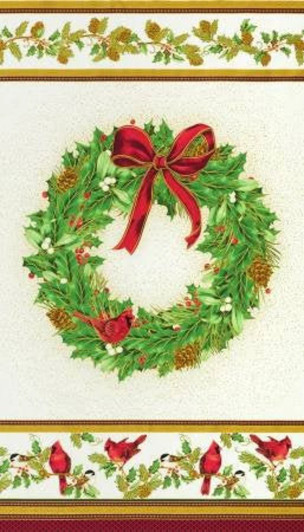 Winters Grandeur 9 Christmas Wreath Gold Cotton Quilting Fabric Panel Winters Grandeur 9 Christmas Wreath Gold Cotton Quilting Fabric Panel