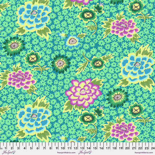 Kaffe Fassett Charlotte Teal PWGP186-TEAL Cotton Quilting Fabric Kaffe Fassett Charlotte Teal PWGP186-TEAL Cotton Quilting Fabric