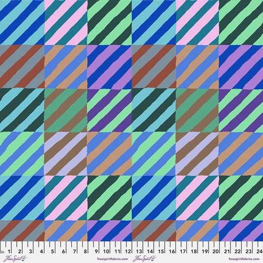 Kaffe Fassett Regimental Ties Blue PWGP189-BLUE Cotton Quilting Fabric