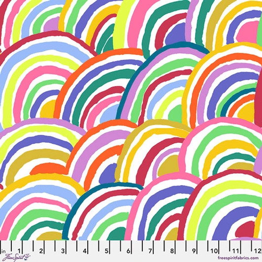 Kaffe Fassett Rainbows White PWGP190-WHITE Cotton Quilting Fabric Kaffe Fassett Rainbows White PWGP190-WHITE Cotton Quilting Fabric