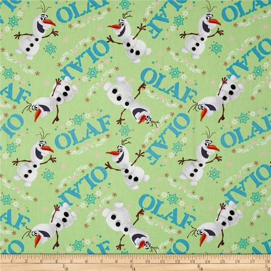 Disney Frozen Olaf Toss Green Cotton Quilting Fabric Disney Frozen Olaf Toss Green Cotton Quilting Fabric