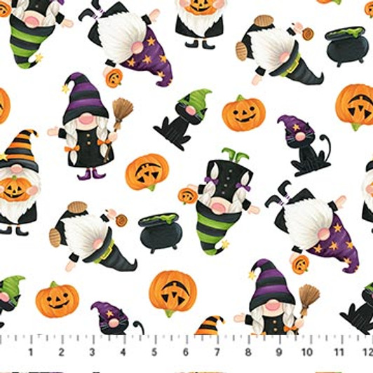 Gnomes Night Out Gnome Toss White 24662-10 Cotton Quilting Fabric Gnomes Night Out Gnome Toss White 24662-10 Cotton Quilting Fabric