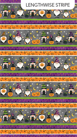 Gnomes Night Out Gnome Border Stripe Grey 24661-95 Cotton Quilting Fabric Gnomes Night Out Gnome Border Stripe Grey 24661-95 Cotton Quilting Fabric