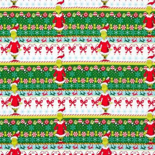 Dr Seuss How the Grinch Stole Christmas Border Stripe Cotton Quilting Fabric Dr Seuss How the Grinch Stole Christmas Border Stripe Cotton Quilting Fabric