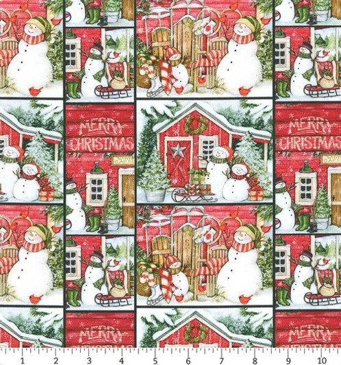 Christmas Santa's Lodge Cotton Quilting Fabric Christmas Santa's Lodge Cotton Quilting Fabric