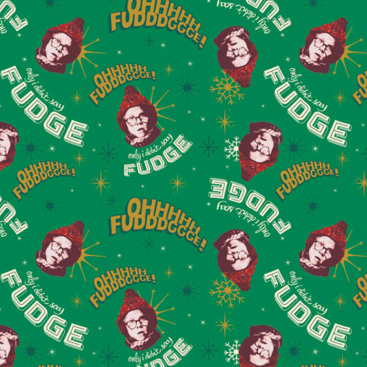 Character Winter Holiday Acs Oh Fudge Green Cotton Quilting Fabric Character Winter Holiday Acs Oh Fudge Green Cotton Quilting Fabric