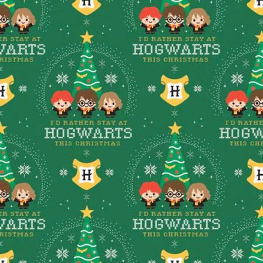 Character Winter Holiday Harry Potter Hogwarts  Cotton Quilting Fabric Character Winter Holiday Harry Potter Hogwarts  Cotton Quilting Fabric