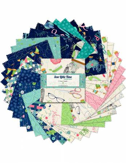 Sew Little Time 42 piece 5 inch Squares Q508-699-508 Cotton Quilting Fabric Sew Little Time 42 piece 5 inch Squares Q508-699-508 Cotton Quilting Fabric