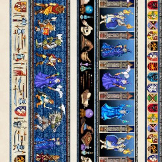 Dragon Quest Dragon Stripe 28805-E Cotton Quilting Fabric