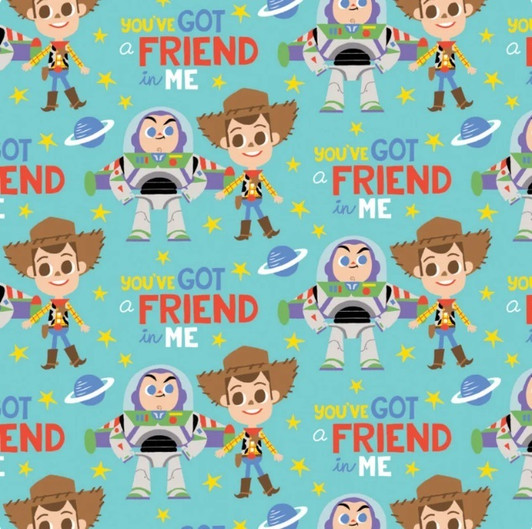 Disney Toy Story A friend in Me Aqua Background Cotton Quilting Fabric Disney Toy Story A friend in Me Aqua Background Cotton Quilting Fabric