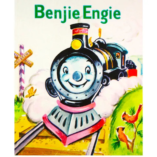 Vintage Storybook Benji Engie Train Engine Cotton Quilting Fabric Panel Vintage Storybook Benji Engie Train Engine Cotton Quilting Fabric Panel