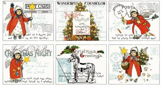 All About Christmas - Christmas Post Cotton Quilting Fabric Block Panel All About Christmas - Christmas Post Cotton Quilting Fabric Block Panel
