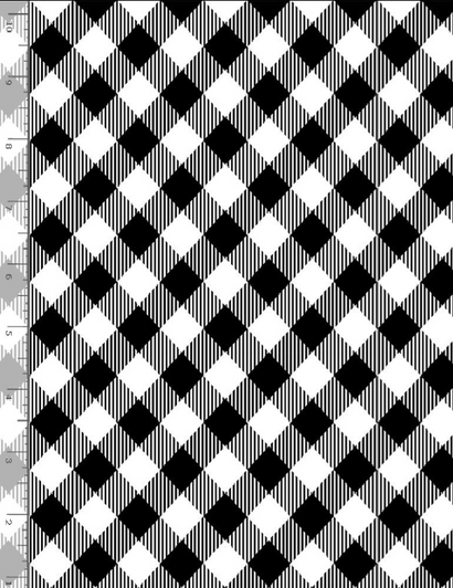 Hen House Gingham Diagonal Black and White Cotton Quilting Fabric Hen House Gingham Diagonal Black and White Cotton Quilting Fabric