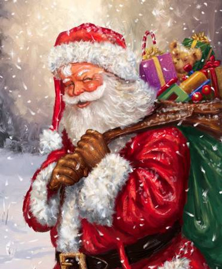 ChristmasTimeisHere Jolly Old St Nick Cotton Quilting Fabric Panel