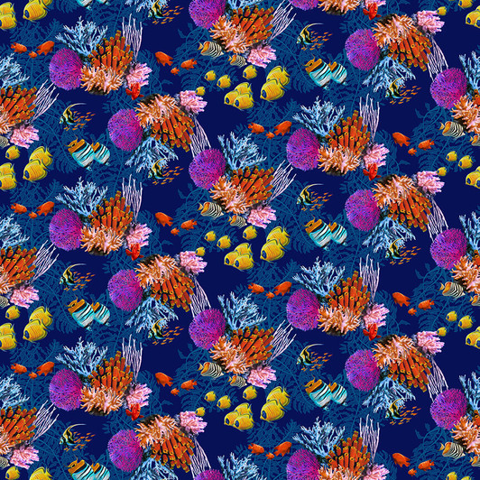Reef Life Coral Reef Navy 5747 77 Cotton Quilting Fabric Reef Life Coral Reef Navy 5747 77 Cotton Quilting Fabric