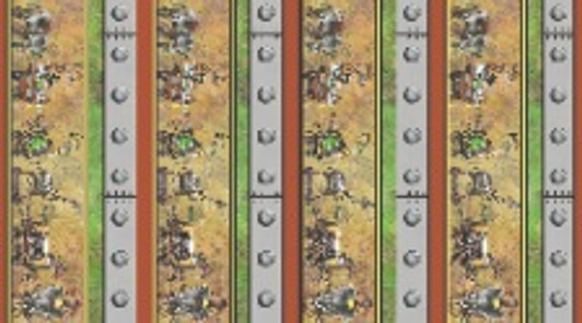 SteamPunk Express Animals Border Stripe 2906 X Cotton Quilting Fabric