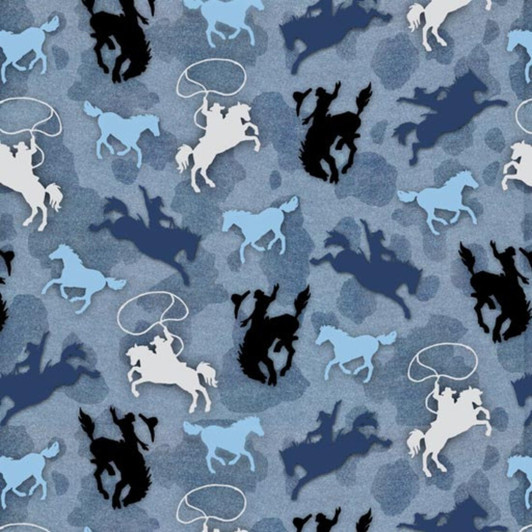 Sunset Rodeo Cowboy on a Bucking Horse Silhouette Blue 9151 11 Cotton Quilting Fabric Sunset Rodeo Cowboy on a Bucking Horse Silhouette Blue 9151 11 Cotton Quilting Fabric