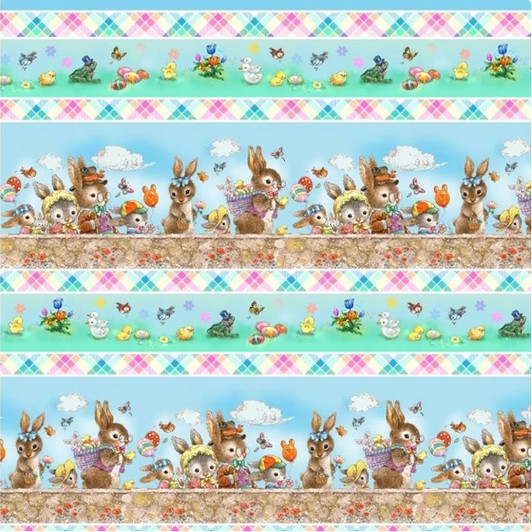 Bunny Tails Easter Bunnies Sky Scenic 9766-011 Cotton Quilting Fabric Bunny Tails Easter Bunnies Sky Scenic 9766-011 Cotton Quilting Fabric