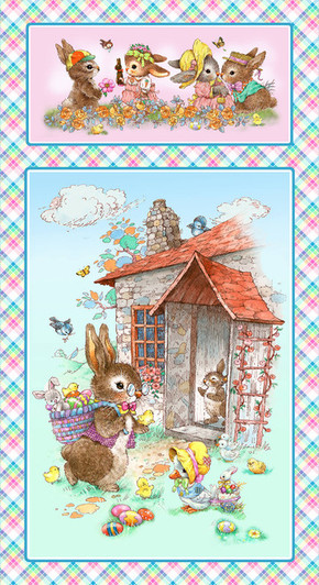 Bunny Tails Easter Bunnies Sky Main 9769P-11 Cotton Quilting Fabric Panel Bunny Tails Easter Bunnies Sky Main 9769P-11 Cotton Quilting Fabric Panel