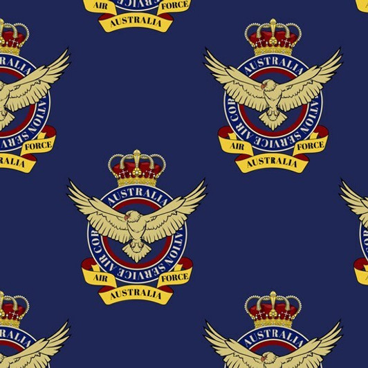 Air Force Centenary Air Force Badge Cotton Quilting Fabric Air Force Centenary Air Force Badge Cotton Quilting Fabric