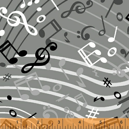 Music Notes Grey 108 Inch Backing 51460-2 Cotton Quilting Fabric Music Notes Grey 108 Inch Backing 51460-2 Cotton Quilting Fabric