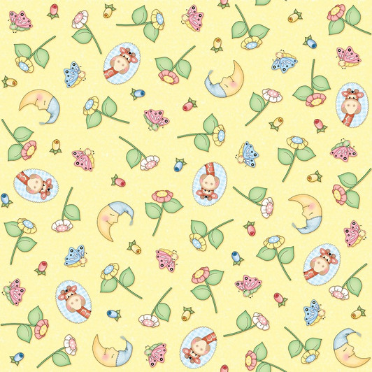 Sweet Dreams Bazooples Nursery Petals and Motifs Cotton Quilting Fabric Sweet Dreams Bazooples Nursery Petals and Motifs Cotton Quilting Fabric