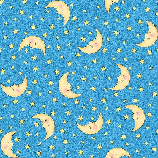Sweet Dreams Bazooples Nursery Moon and Stars Cotton Quilting Fabric Sweet Dreams Bazooples Nursery Moon and Stars Cotton Quilting Fabric