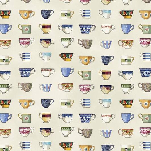 Anywhere is Paradise Teacups DV3983 Cotton Quilting Fabric Anywhere is Paradise Teacups DV3983 Cotton Quilting Fabric