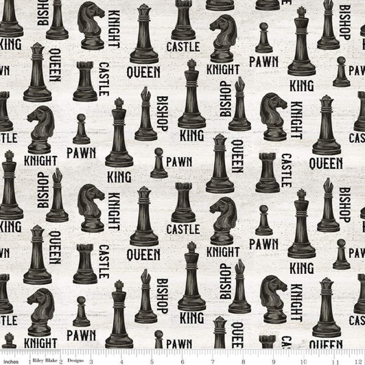 I'd Rather Be Playing Chess Pieces C11260R-OFFWHITE Cotton Quilting Fabric I'd Rather Be Playing Chess Pieces C11260R-OFFWHITE Cotton Quilting Fabric