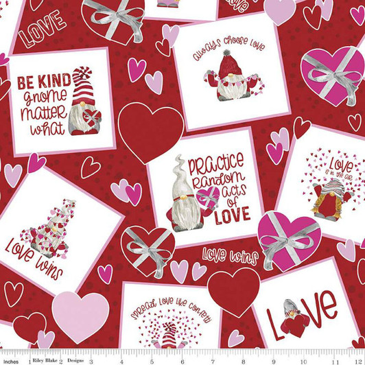 Gnomes in Love Main Red C11310R-RED Cotton Quilting Fabric Gnomes in Love Main Red C11310R-RED Cotton Quilting Fabric