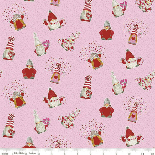 Gnomes in Love Gnomes Toss C11311R-PINK Cotton Quilting Fabric Gnomes in Love Gnomes Toss C11311R-PINK Cotton Quilting Fabric