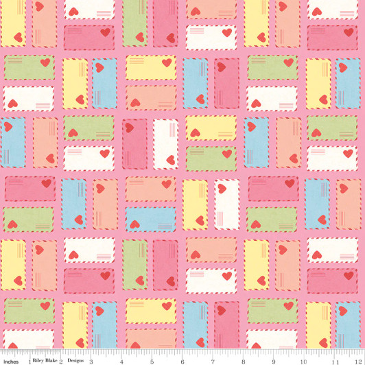 Sugar and Spice Envelopes Pink C11414R-PINK Cotton Quilting Fabric Sugar and Spice Envelopes Pink C11414R-PINK Cotton Quilting Fabric