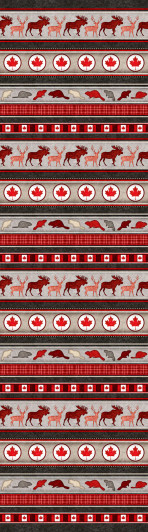 The Great White North Animal and Leaf Stripe 28742-E Cotton Quilting Fabric The Great White North Animal and Leaf Stripe 28742-E Cotton Quilting Fabric