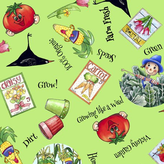 Vegetable Medley Veggie Toss Green 28708-H Cotton Quilting Fabric Vegetable Medley Veggie Toss Green 28708-H Cotton Quilting Fabric
