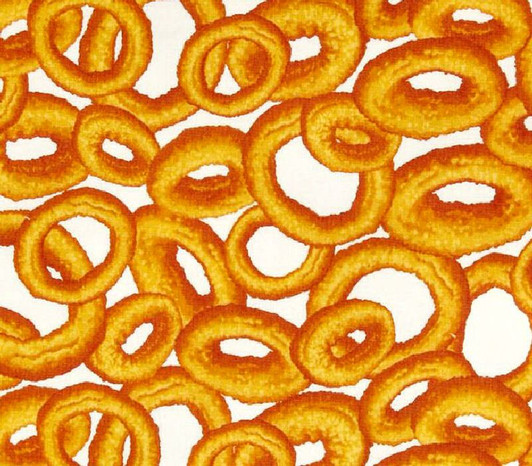 Kanvas Snack Attack Onion Rings Cotton Quilting Fabric Kanvas Snack Attack Onion Rings Cotton Quilting Fabric