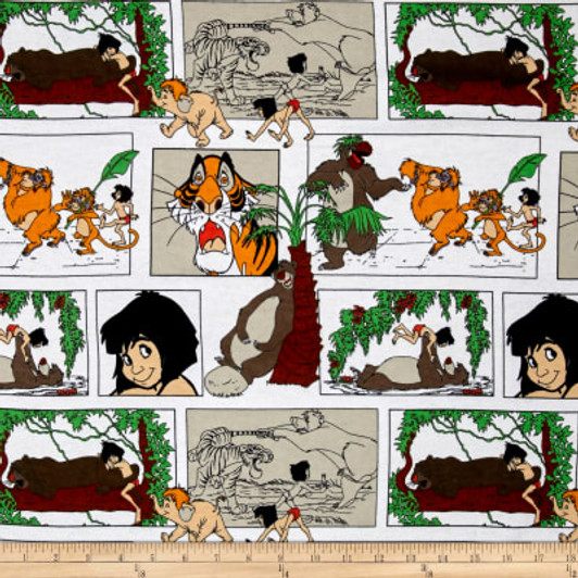 Disney Jungle Book Blocks Mowgli Baloo Shere Khan Cotton Quilting Fabric Disney Jungle Book Blocks Mowgli Baloo Shere Khan Cotton Quilting Fabric