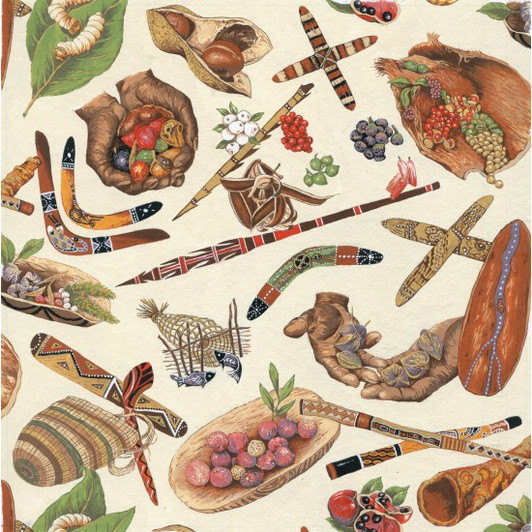Aboriginal Art Inspired Australian Indigenous Mallawa Tucker Cotton Quilting Fabric 1/2 YARD Aboriginal Art Inspired Australian Indigenous Mallawa Tucker Cotton Quilting Fabric 1/2 YARD